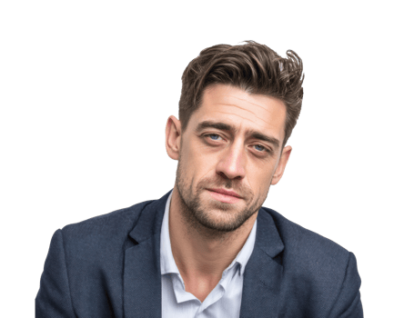 Confident businessman in suit for professional settings png