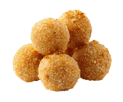 Delightful golden snack balls perfect for parties and gatherings png