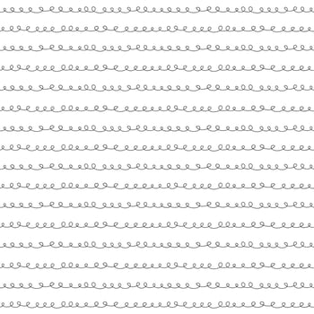 Seamless pattern with black hand-drawn doodle spiral lines on white background. Minimal abstract design perfect for stationery, textile, wrapping paper, and modern decor. vector