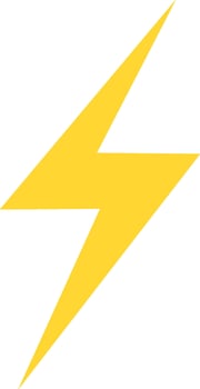 Striking Yellow Lightning Bolt Icon vector