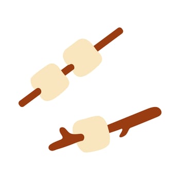 WebTwo sticks with marshmallows on them. The sticks are brown and the marshmallows are white vector