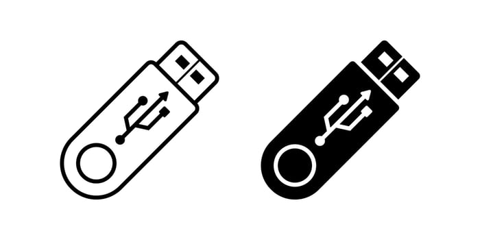 flash drive icon set. for mobile concept and web design on white background vector