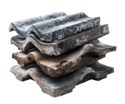 Weathered metal roofing tiles stacked for construction projects png