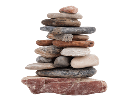 Balanced stone stack for meditative practice and relaxation png