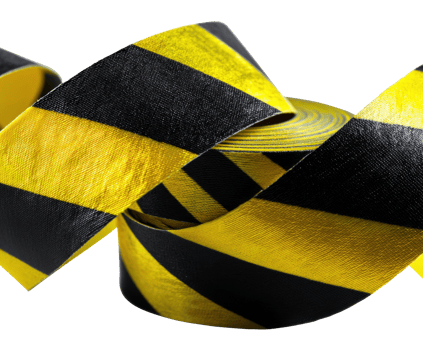 Yellow and black caution tape for safety and warning purposes png