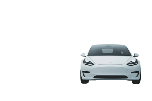 White Electric Car on Transparent Background png