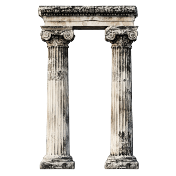 Ancient stone pillars ruins historical architecture isolated png