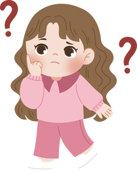 girl getting confused with question mark png