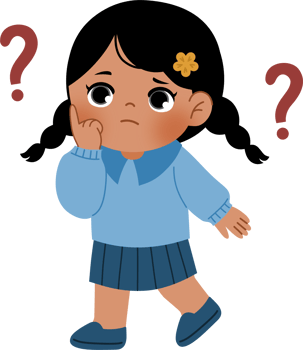 girl with braids is confused png