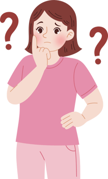 woman looking for solution confused png