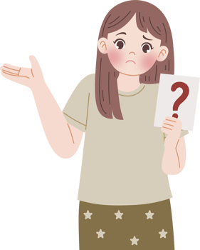 woman holding question card png