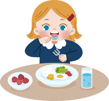 girl eating meal png