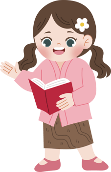 girl wear kebaya reading book png