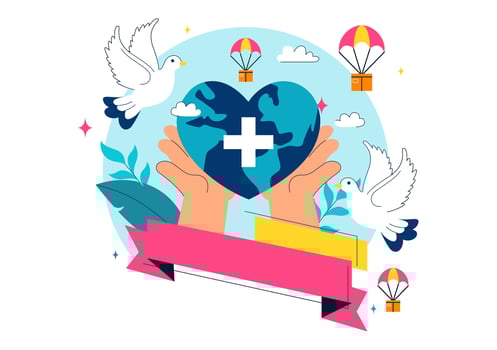 Charity and Volunteering Illustration for World Humanitarian Day Celebration vector