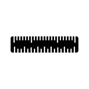 Black Ruler Icon With Measurement Lines On A Transparent Background Design vector