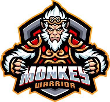 Monkey warrior esport mascot logo png