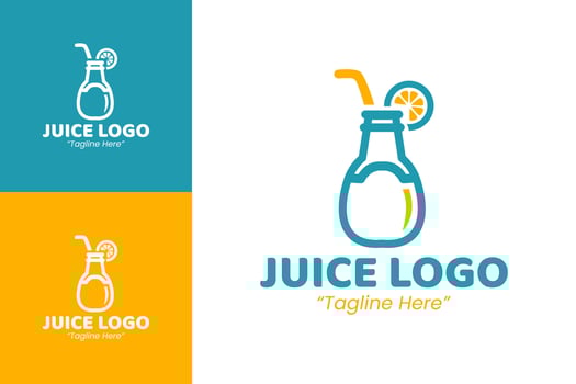 Juice Logo Design Natural Juice Logo for Organic Beverage Branding vector