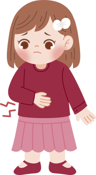 girl sick have stomachache png