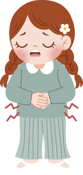 girl have stomachache png