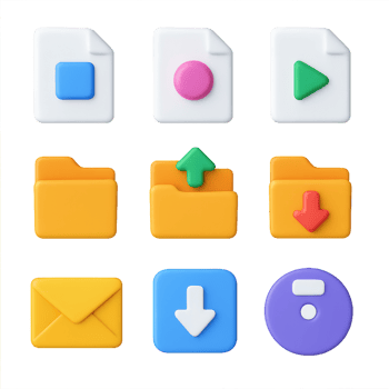 Colorful 3D Icons for Design Projects and User Interfaces png