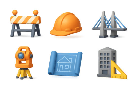 3D Icons for Engineering and Design Projects in Simple Style png