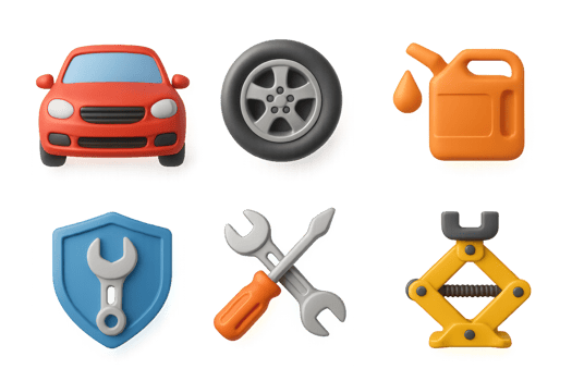 Car Service Icons for Vehicle Maintenance and Repair Concepts png