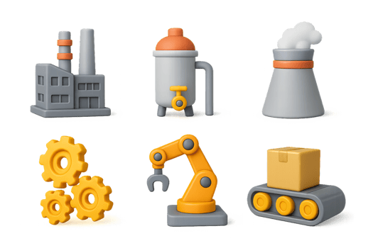 Simple Factory Design Icons and Elements for Industrial Use png