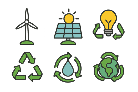Renewable Energy Icons for Sustainable Development and Environment png