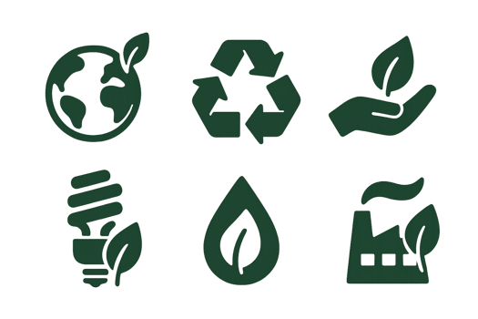 Eco-Friendly Icons Set for Sustainability and Environmental Awareness png