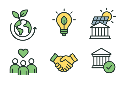 Eco-Friendly Icons Representing Sustainability and Renewable Energy Concepts png