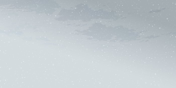 Snowfall in minimalist cloudscape with dusk sky horizontal background graphic illustration have blank space. vector