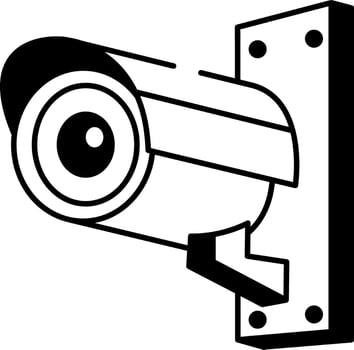 A sketchy style icon of cctv vector