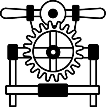 A drawing style icon of mechanical press vector