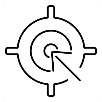 Aim icon concept in black line color vector