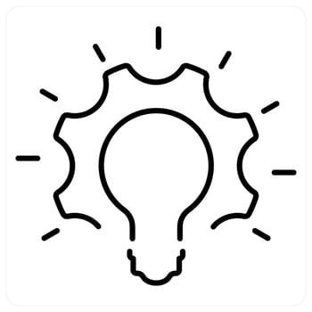 Innovation and inspiration icon concept in black line color vector