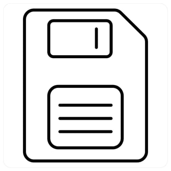 Floppy and disk concept in black line color vector