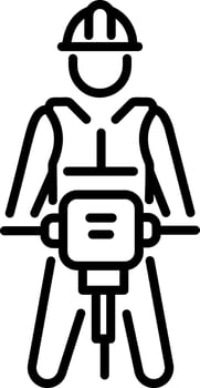 A linear style icon of ground drilling vector