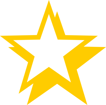 Yellow star outline doodle png