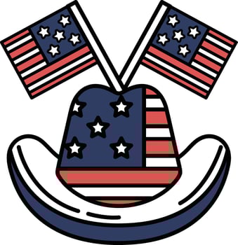 A hat with two American flags on it vector