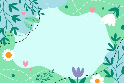 Spring and summer background for design in organic flat style with space for text. , botanical, modern trendy floral design, Foliage banner, card vector