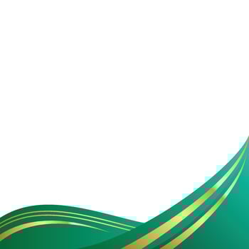 Emerald and Gold Curve Corner Border vector