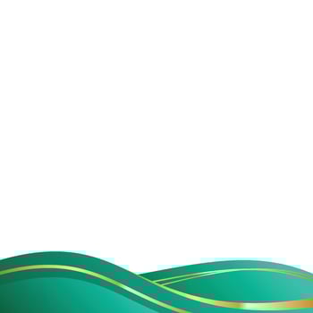 Emerald and Gold Abstract Waves Corner vector