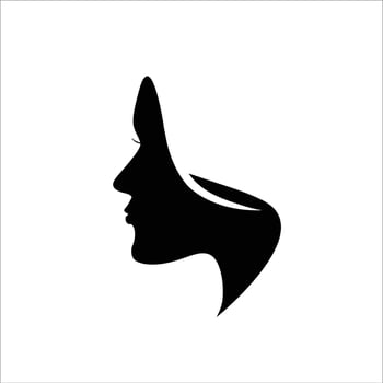 the face of a young woman is posing beautifully vector