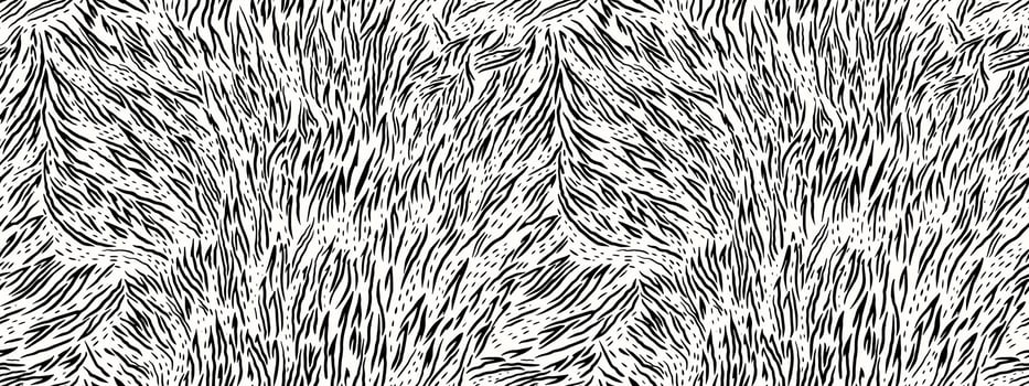 Seamless black-and-white abstract pattern resembling animal fur or zebra stripes. Print bi color for textiles, wallpapers, or modern graphic designs. Bold contrast for stylish and artistic projects vector