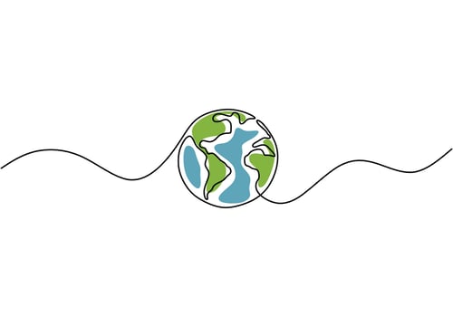 Single Line Earth Globe Illustration vector