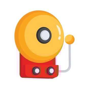 A premium 2d icon of ringing school bell vector