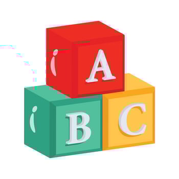 Well designed 2d style icon of colorful educational blocks vector