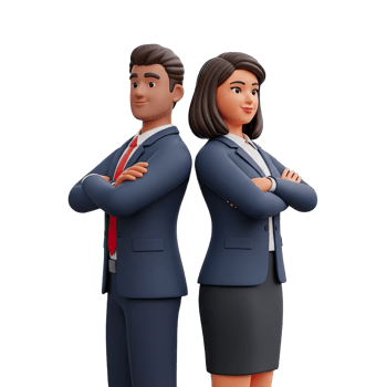 Confident Team, 3D Illustration png