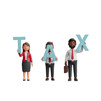 3D Businesspeople Holding TAX Letters png