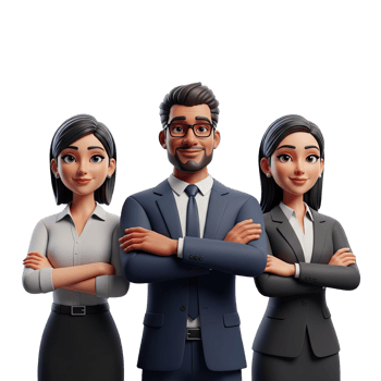Confident Business Team, 3D png
